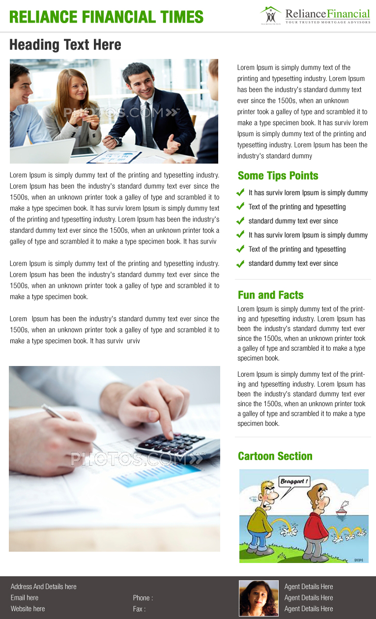 Design de Newsletter par Best Design Hub pour Reliance Financial | Design #4183587