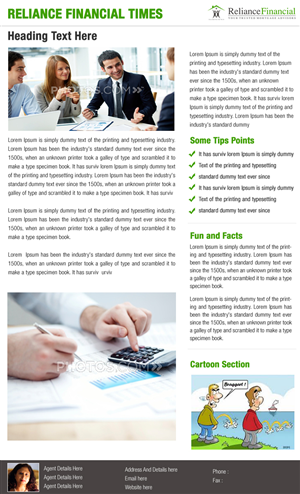 Newsletter Design by Best Design Hub for Reliance Financial | Design: #4210614