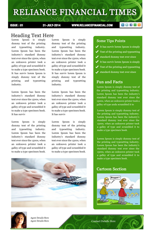 Newsletter Design by Best Design Hub for Reliance Financial | Design: #4222523
