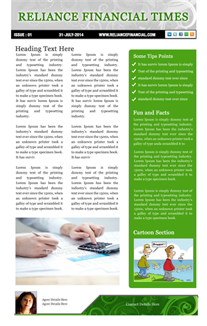 Newsletter Design by Best Design Hub for Reliance Financial | Design: #4222528