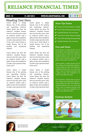 Newsletter Design by Best Design Hub for Reliance Financial | Design: #4222540