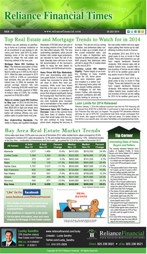 Newsletter-Design von Best Design Hub für Reliance Financial | Design: #4384648