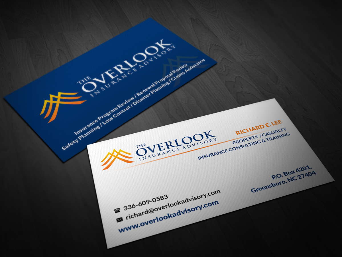 Business Card Design by Pointless Pixels India for The Overlook Insurance Advisory | Design #4144750