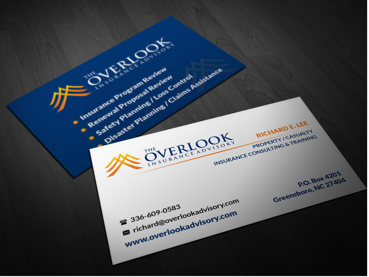Business Card Design by Pointless Pixels India for The Overlook Insurance Advisory | Design #4153240