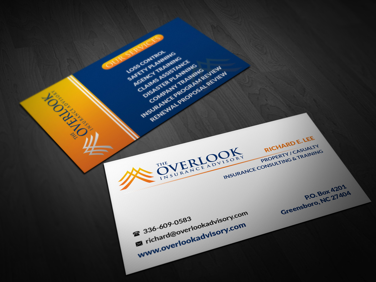 Business Card Design by Pointless Pixels India for The Overlook Insurance Advisory | Design #4158403