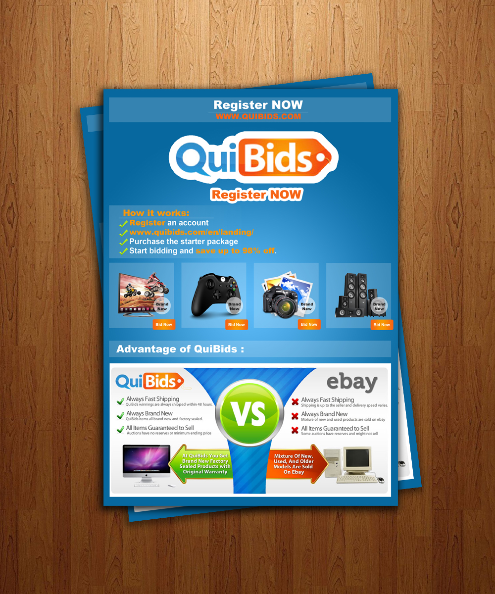Flyer Design by Zak Design Studios for QuuBid, LLC. | Design #4188862