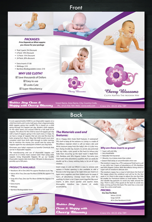 Design de Brochure par Sbss pour cherry blossomz nappies | Design : #1158039