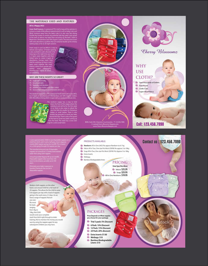 Design de Brochure par Sbss pour cherry blossomz nappies | Design #1160520