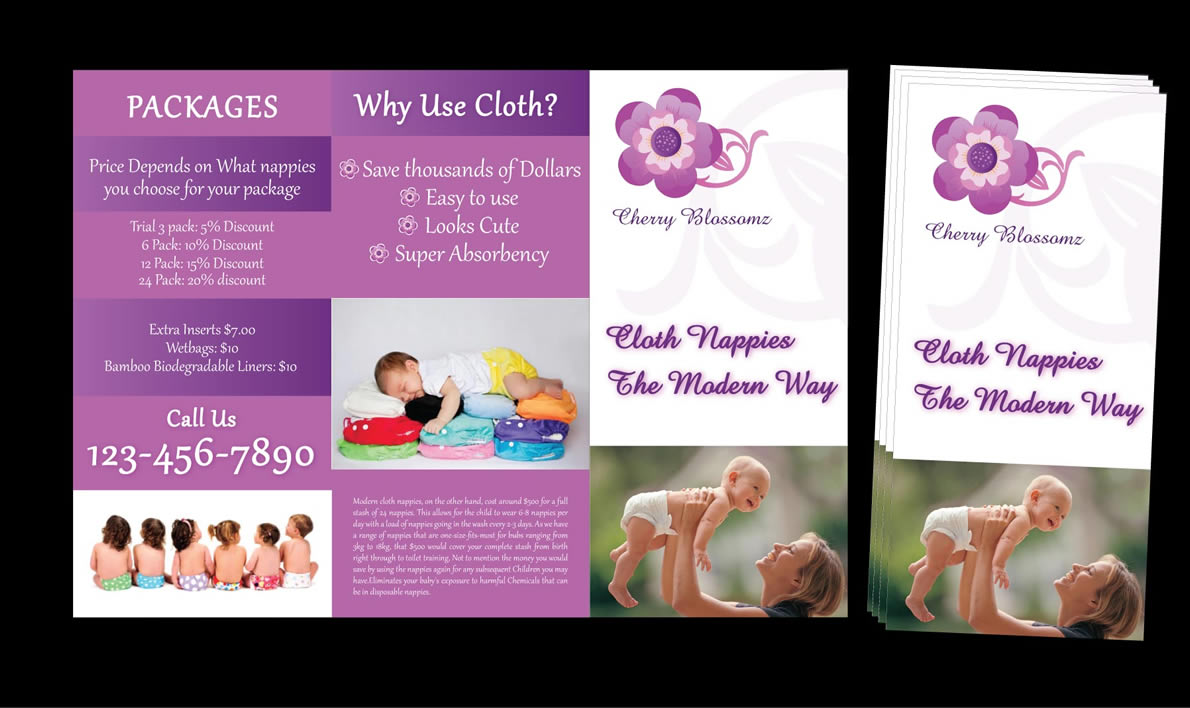 Design de Brochure par Sbss pour cherry blossomz nappies | Design #1160534