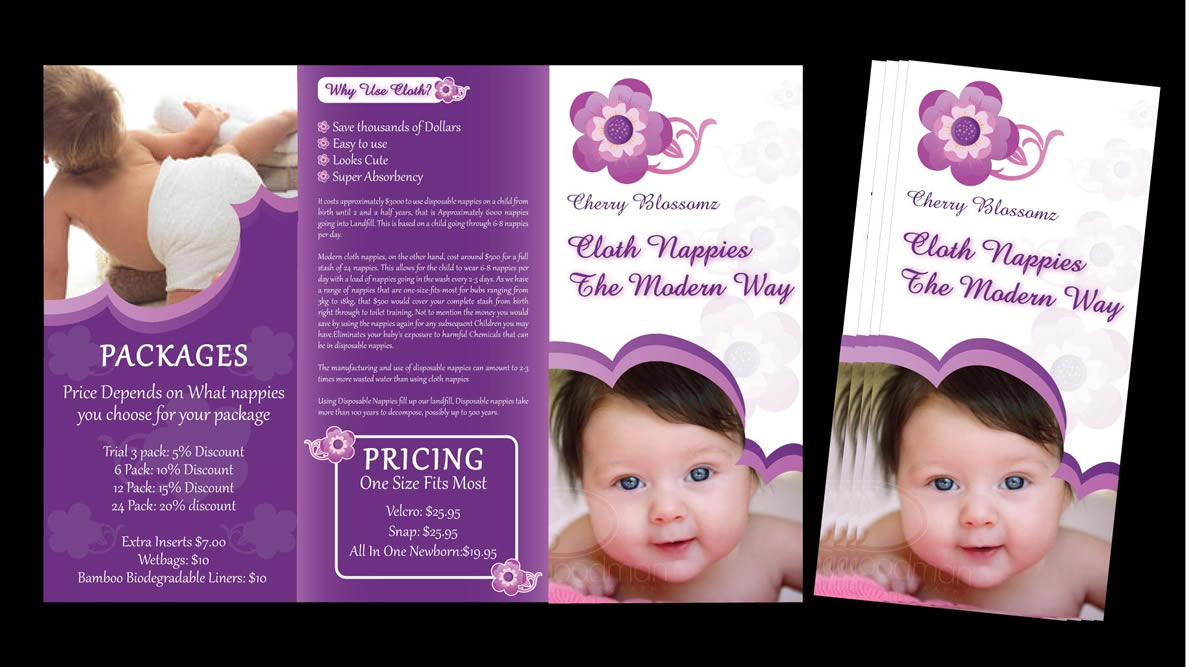 Design de Brochure par Sbss pour cherry blossomz nappies | Design #1160542