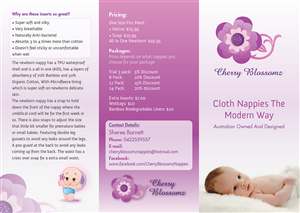 Broschüren-Design von RubiK für cherry blossomz nappies | Design: #1226262