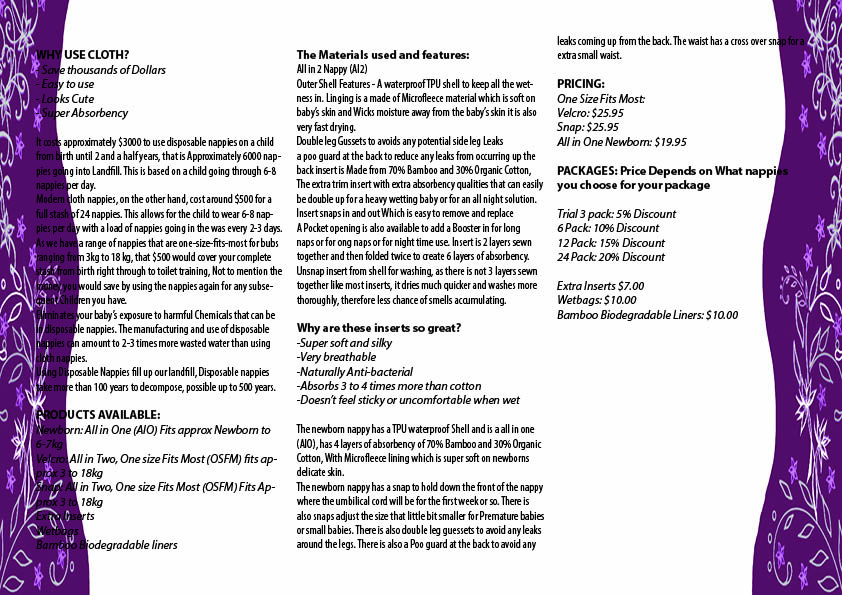 Broschüren-Design von DesignerIJ für cherry blossomz nappies | Design #1164868