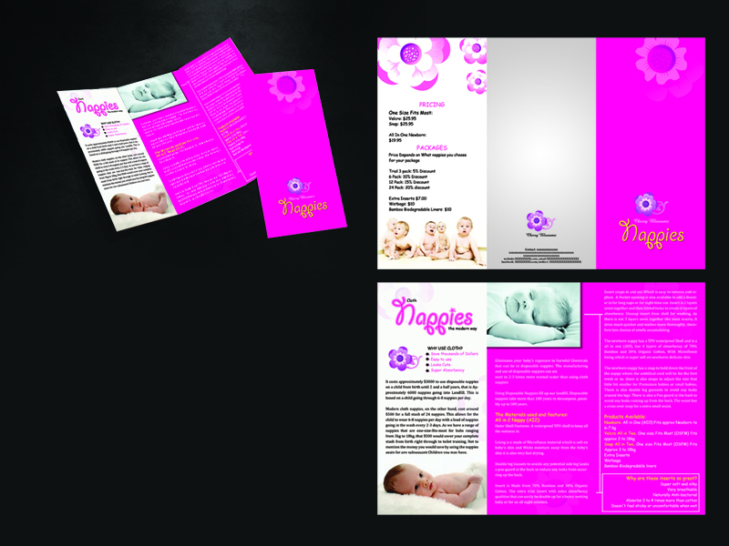Design de Brochure par SAHOOD pour cherry blossomz nappies | Design #1157926