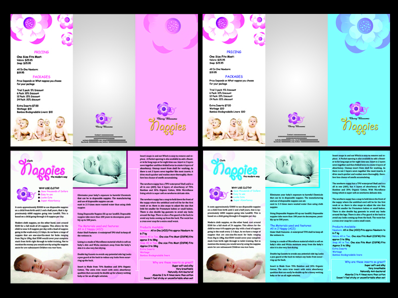 Brochure Design by SAHOOD for cherry blossomz nappies | Design #1160081