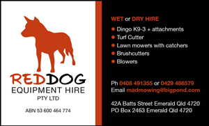 Red Dog Equipment Hire Business Card Design
