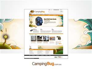 Camping Bug Outdoors Illustrated WEB Banner Design Template | Diseño De Banner Publicitario por ArtTank