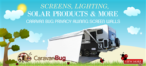 Camping Bug Outdoors Illustrated WEB Banner Design Template | Diseño De Banner Publicitario por ShreejiAkshar