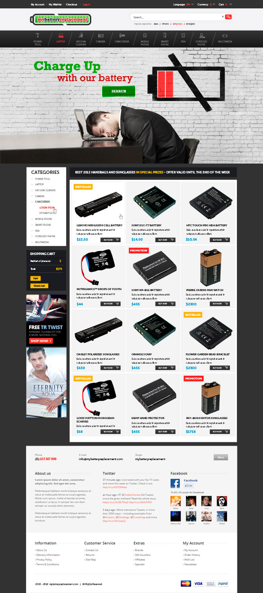 Web Design par Daniel Matusiak pour MyBatteryReplacement | Design #1159092