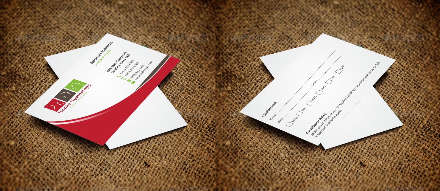 Business Card Design by AwsomeD for Mobile Myotherapy | Design #4163712