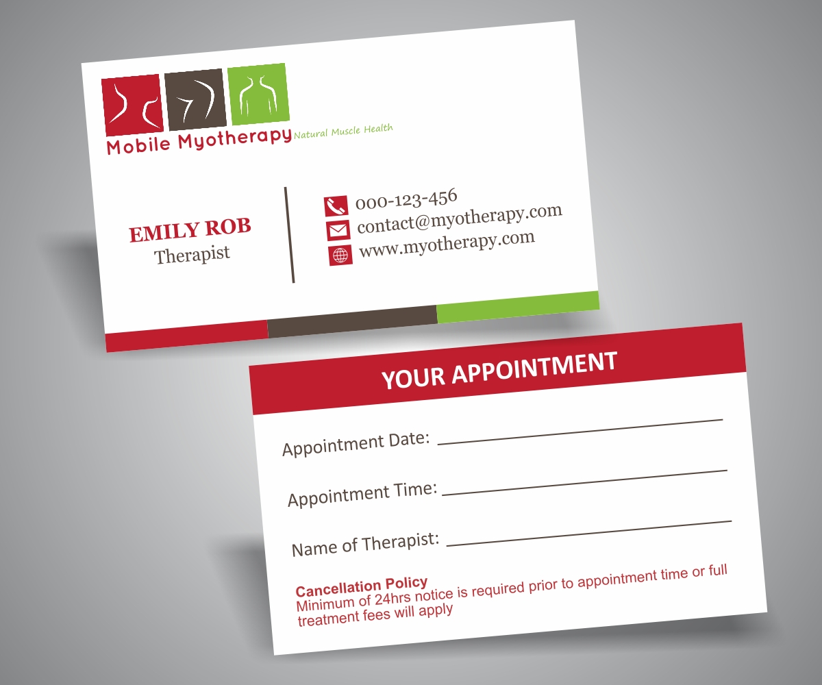 Business Card Design by AashishSeth for Mobile Myotherapy | Design #4178503