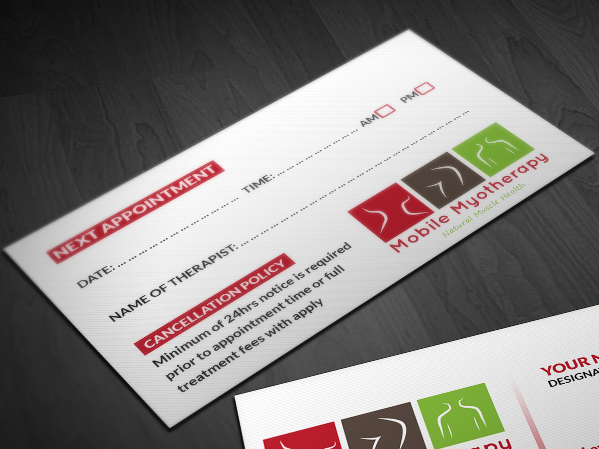 Business Card Design by Pointless Pixels India for Mobile Myotherapy | Design #4147934