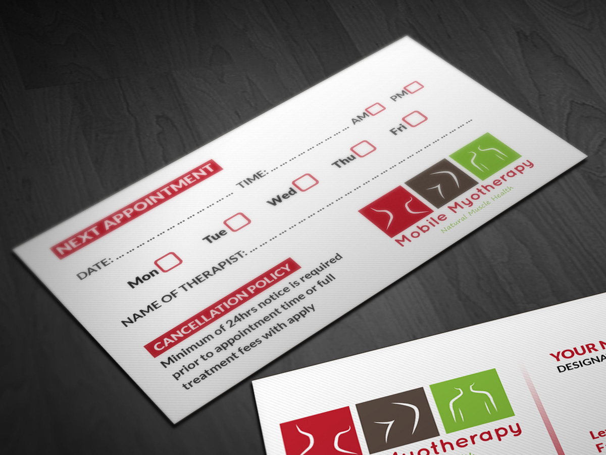Business Card Design by Pointless Pixels India for Mobile Myotherapy | Design #4148020