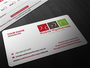 Business Card Design by Pointless Pixels India for Mobile Myotherapy | Design: #4148106