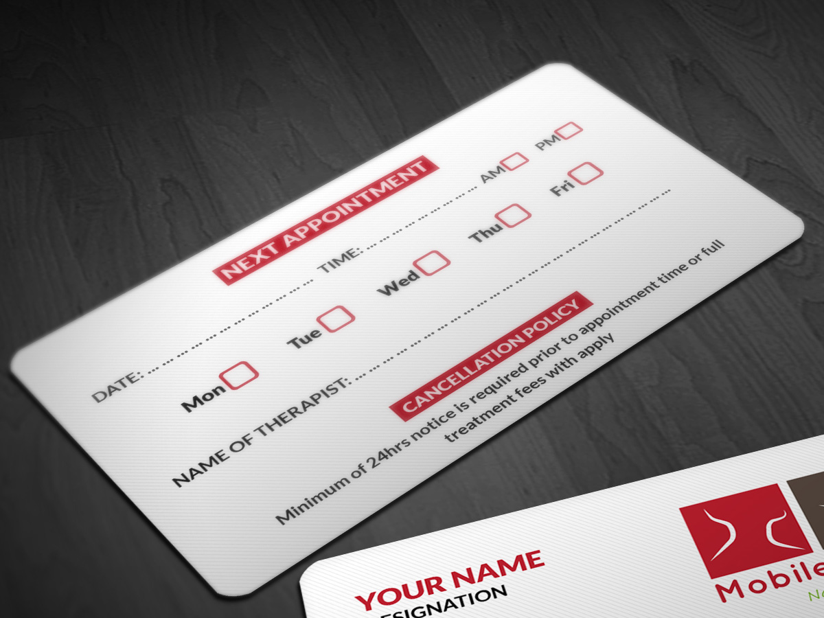Business Card Design by Pointless Pixels India for Mobile Myotherapy | Design #4148113