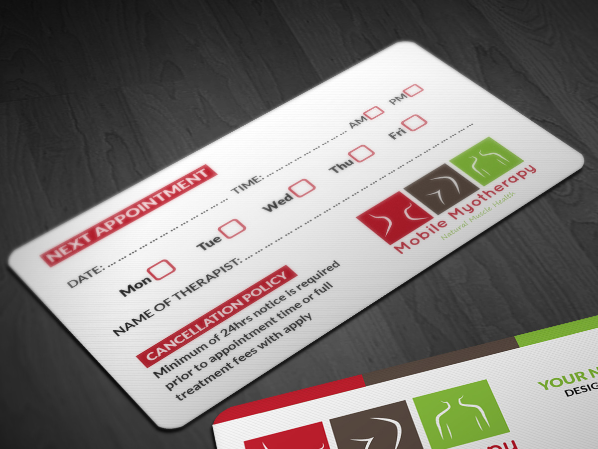 Business Card Design by Pointless Pixels India for Mobile Myotherapy | Design #4155114