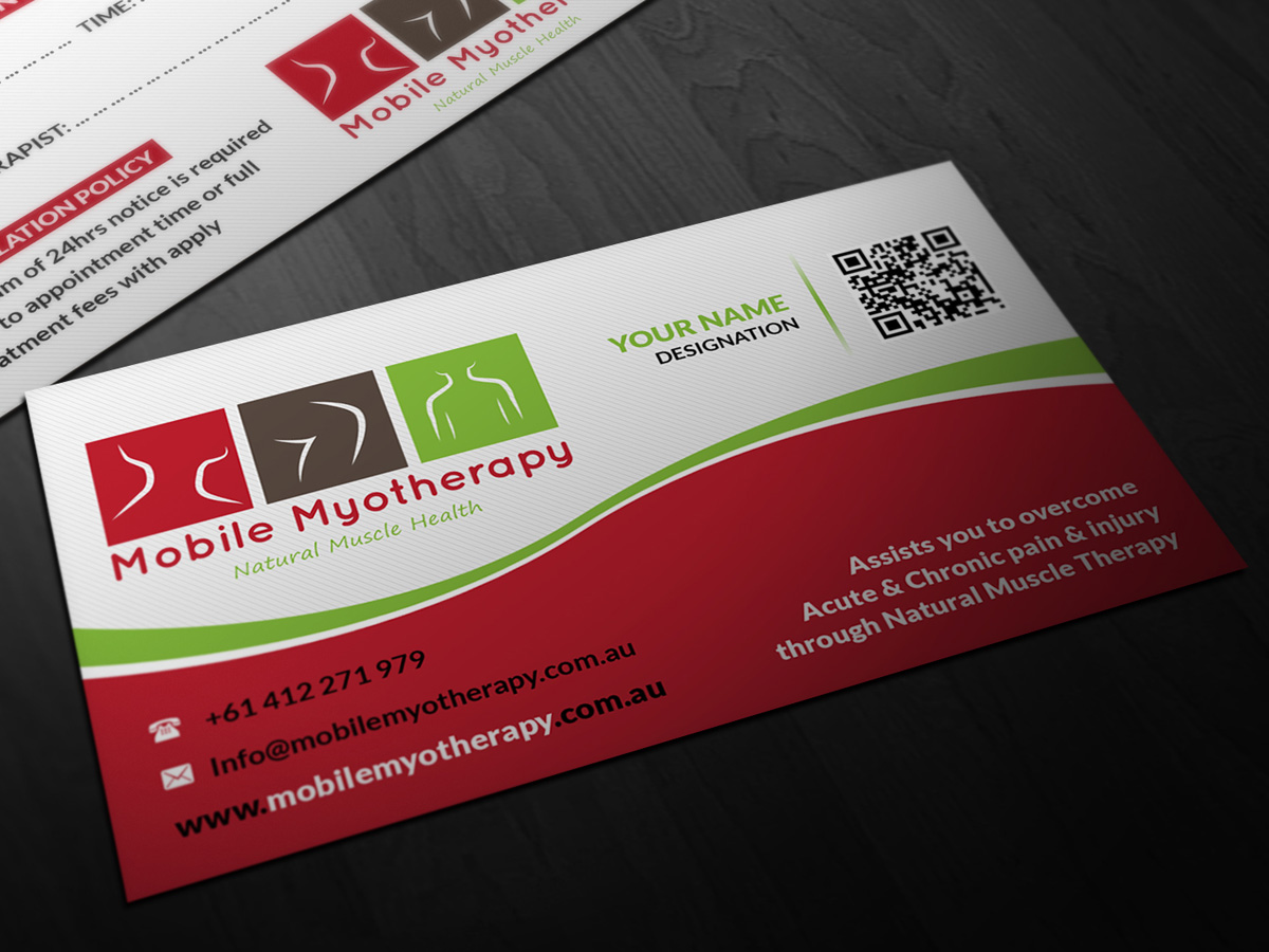 Business Card Design by Pointless Pixels India for Mobile Myotherapy | Design #4160846