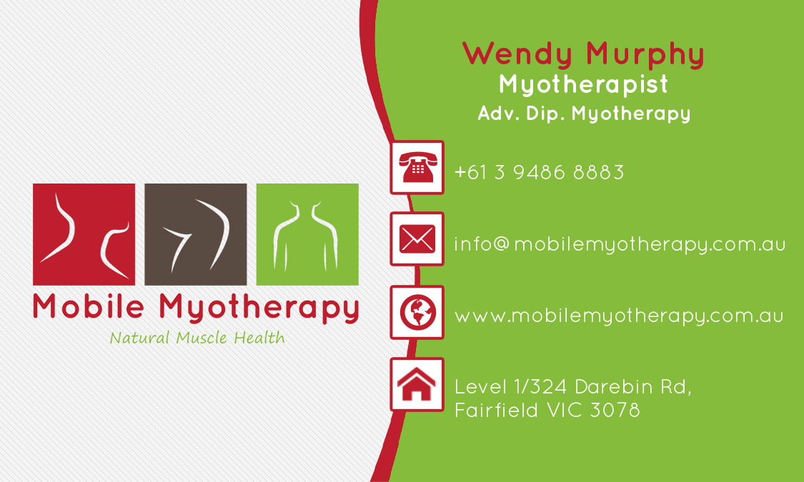 Business Card Design by Pointless Pixels India for Mobile Myotherapy | Design #4206975