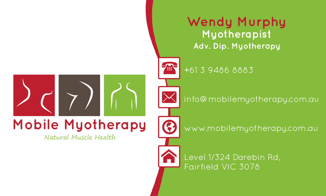 Business Card Design by Pointless Pixels India for Mobile Myotherapy | Design #4206989