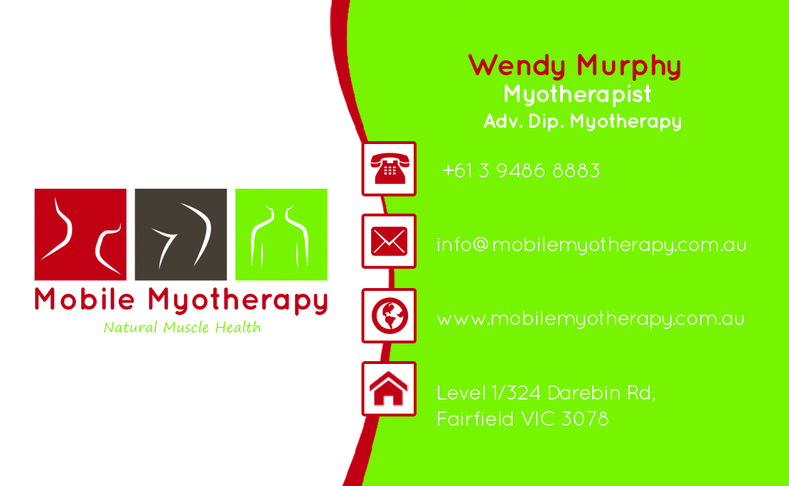 Business Card Design by Pointless Pixels India for Mobile Myotherapy | Design #4216990