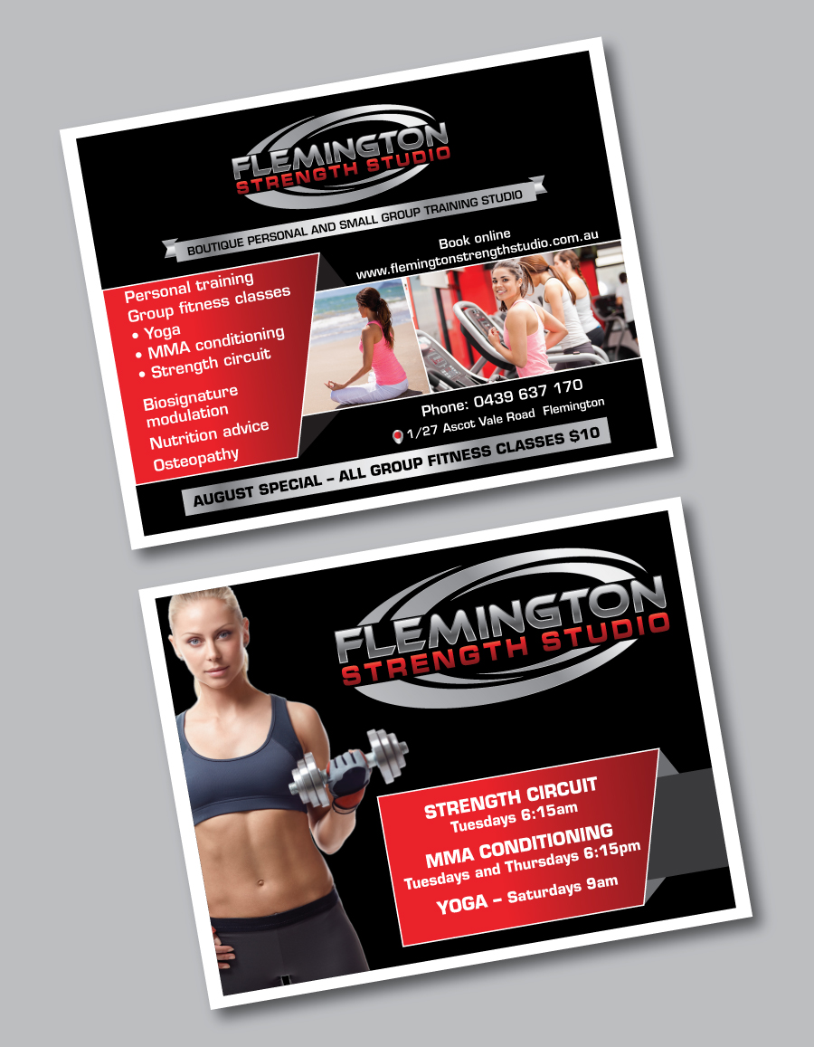 bold upmarket training poster design for flemington strength