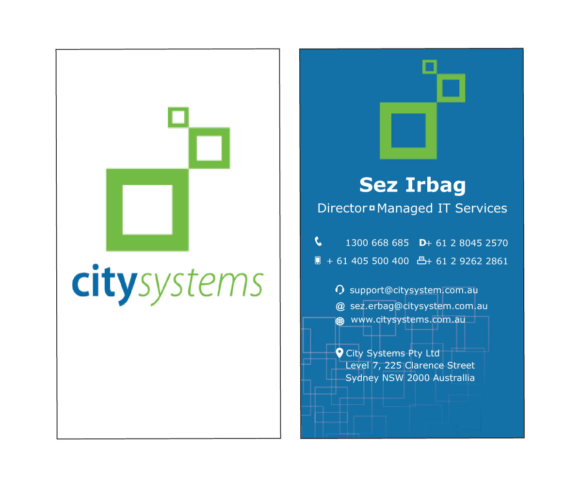 Diseño de Tarjeta de Presentación por Art Girl para CITY SYSTEMS PTY LTD | Diseño #4154851