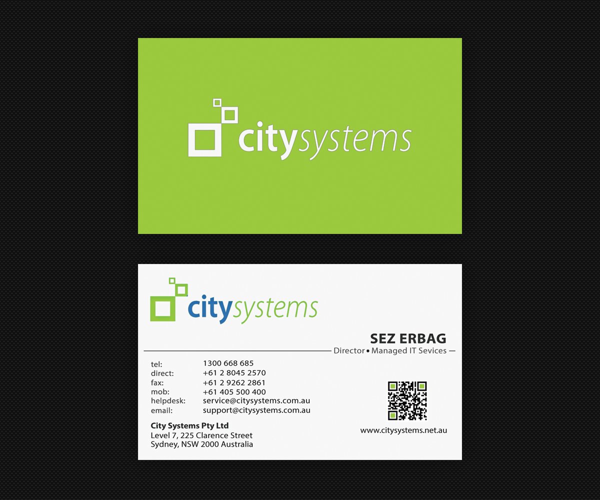 Design de Carte de Visite par Ethien pour CITY SYSTEMS PTY LTD | Design #4174263
