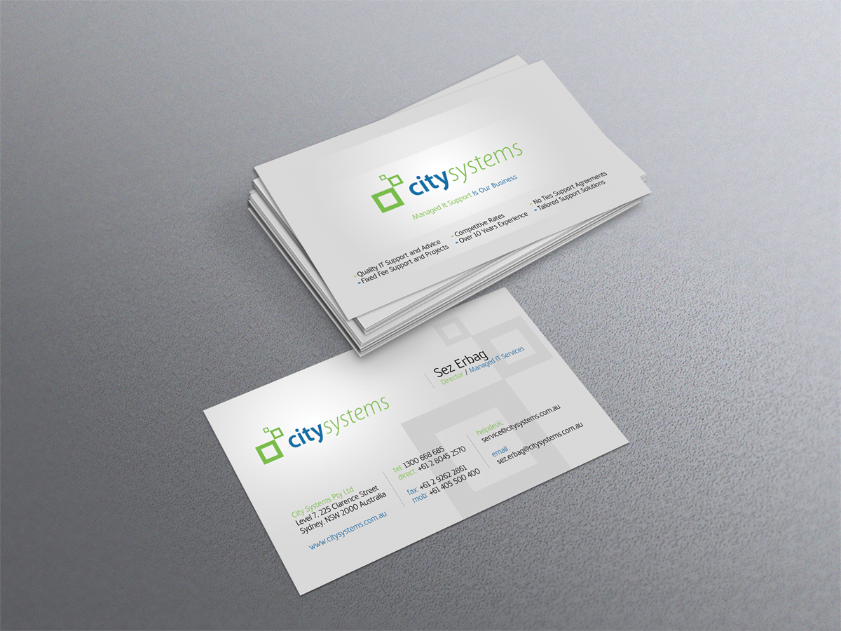 Design de Carte de Visite par diRtY.EMM pour CITY SYSTEMS PTY LTD | Design #4159712