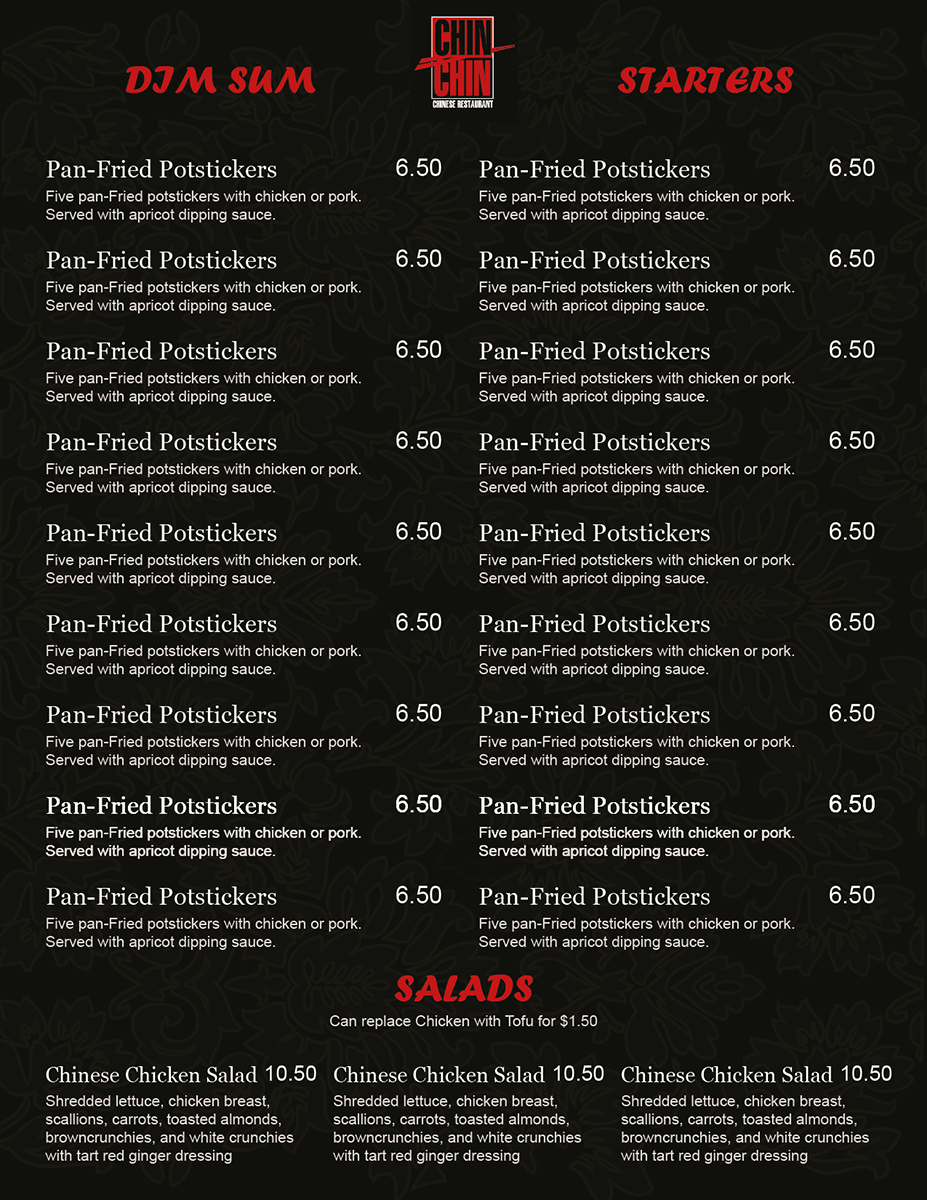 Menu Design by yadunath for this project | Design #1178576