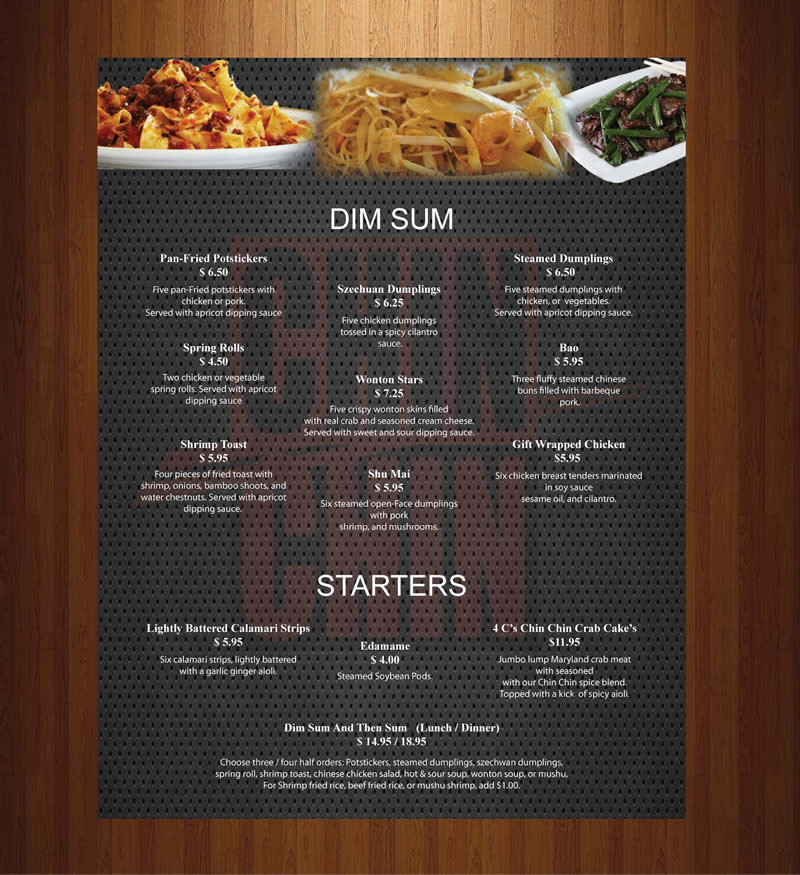 Menu Design by Sbss for this project | Design #1170580
