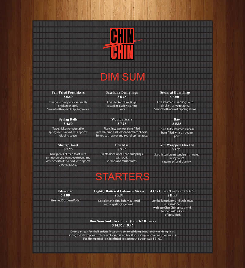 Menu Design by Sbss for this project | Design #1170585