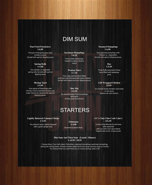 Menu Design by Sbss for this project | Design: #1178707