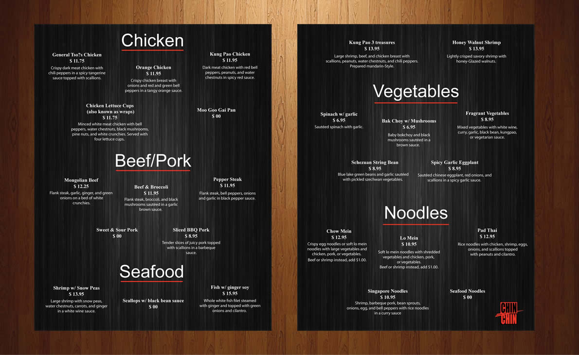 Menu Design by Sbss for this project | Design #1214006