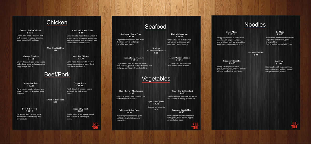 Menu Design by Sbss for this project | Design #1220684
