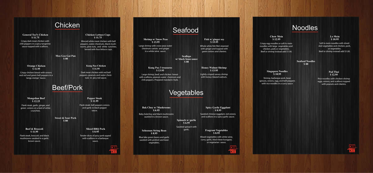 Menu Design by Sbss for this project | Design #1220688