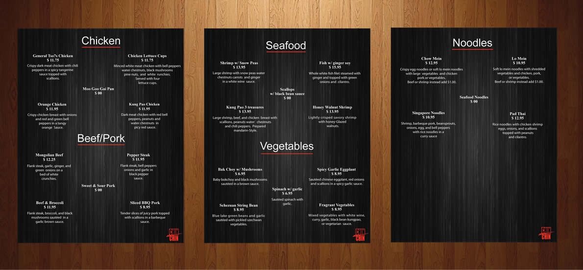 Menu Design by Sbss for this project | Design #1220692