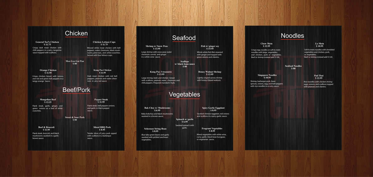 Menu Design by Sbss for this project | Design: #1222713