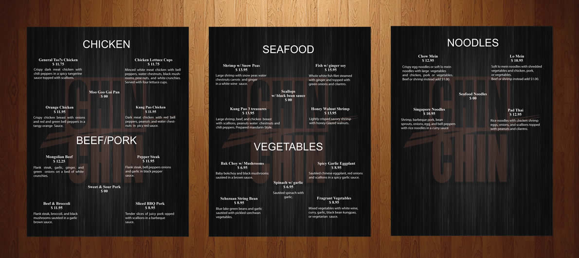 Menu Design by Sbss for this project | Design #1222873