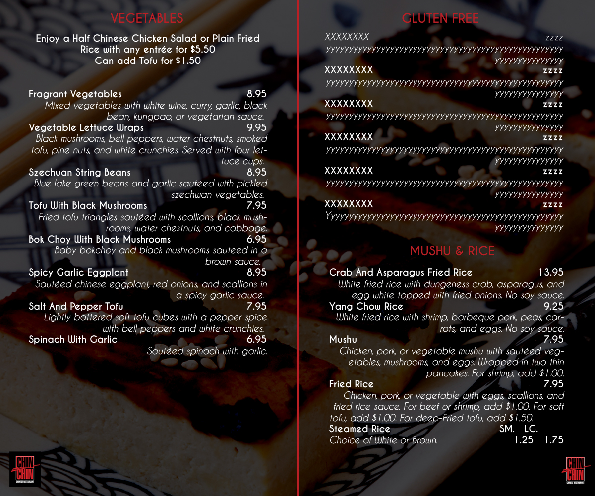 Menu Design by InnovatiV Designs for this project | Design #1181267