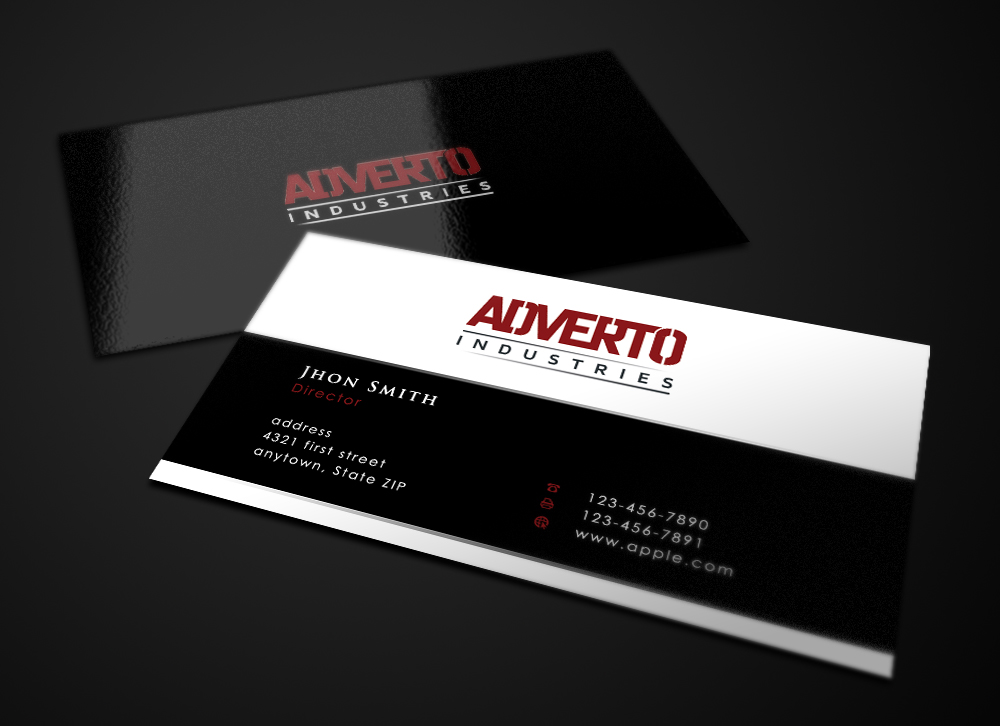 Diseño de Tarjeta de Presentación por Eggo May P para Adverto Industries | Diseño #4159536