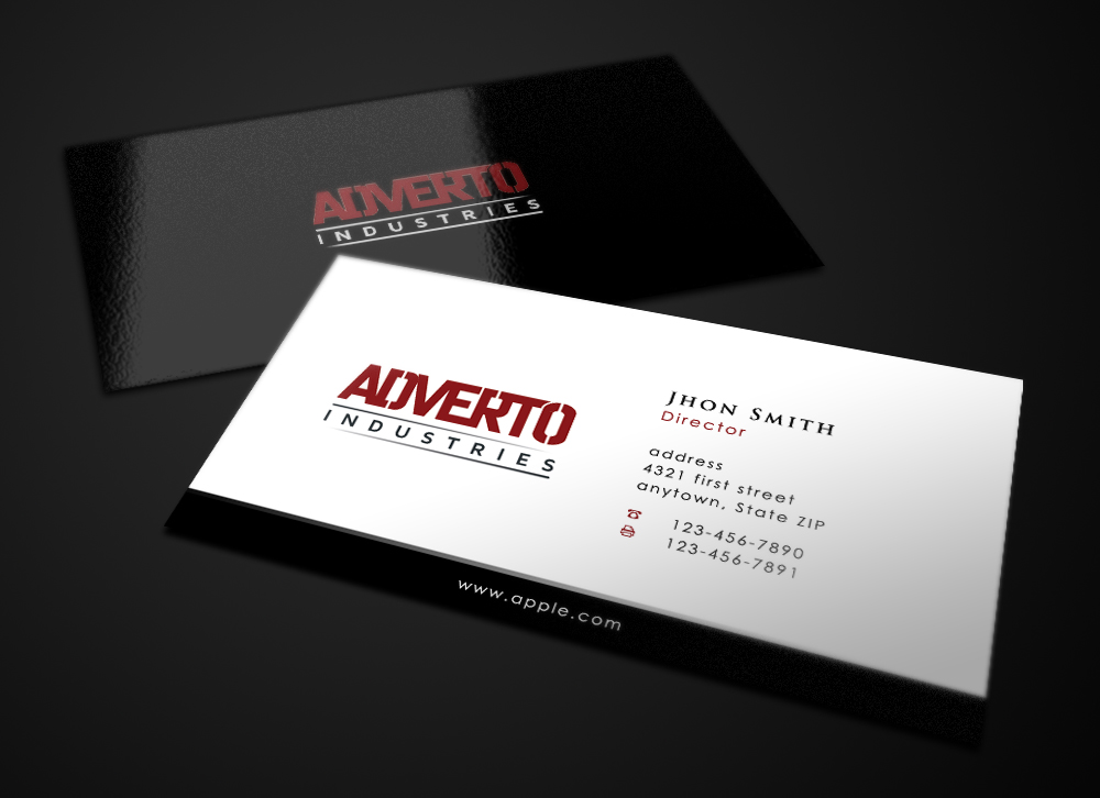 Diseño de Tarjeta de Presentación por Eggo May P para Adverto Industries | Diseño #4159538